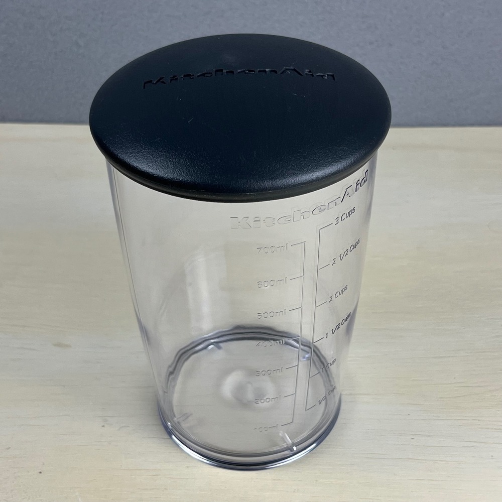 KitchenAid 3 Cup Blending Jar with Lid 700ml Immersion Blender Beaker Black